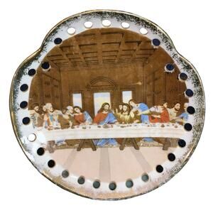Vintage Mid-Century Lipper & Mann “The Last Supper” Ceramic mantle Night Light